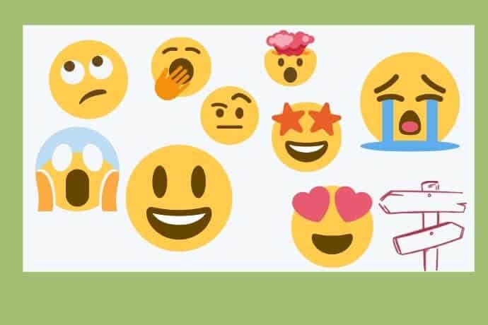 Verschiedene emojis bilden das Gefühlschaos im unerfüllten Kinderwunsch ab